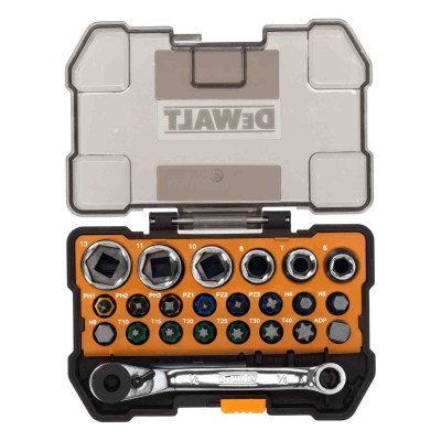 Купити Набір біт і головок DeWALT DT70906. Офіційний магазин Dewalt Україна. Фірмовий інструмент та обладнання DeWALT, STANLEY, BLACK+DECKER, BOSTITCH