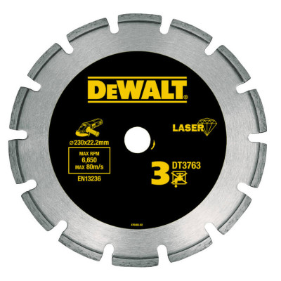 Купити Диск алмазний DeWALT DT3763. Офіційний магазин Dewalt Україна. Фірмовий інструмент та обладнання DeWALT, STANLEY, BLACK+DECKER, BOSTITCH