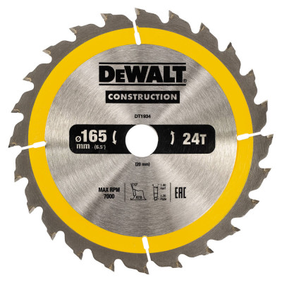 Купить Диск пильный CONSTRUCTION DeWALT DT1934. Официальный магазин Dewalt Украина. Фирменный инструмент и оборудовние DeWALT, STANLEY, BLACK+DECKER, BOSTITCH