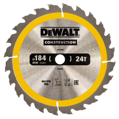 Купити Диск пиляльний СONSTRUCTION DeWALT DT1939. Офіційний магазин Dewalt Україна. Фірмовий інструмент та обладнання DeWALT, STANLEY, BLACK+DECKER, BOSTITCH