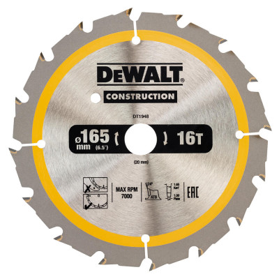 Купити Диск пиляльний CONSTRUCTION DeWALT DT1948. Офіційний магазин Dewalt Україна. Фірмовий інструмент та обладнання DeWALT, STANLEY, BLACK+DECKER, BOSTITCH