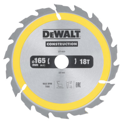 Купити Диск пиляльний CONSTRUCTION DeWALT DT1933. Офіційний магазин Dewalt Україна. Фірмовий інструмент та обладнання DeWALT, STANLEY, BLACK+DECKER, BOSTITCH
