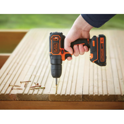 Купити Дриль-шуруповерт акумуляторний BLACK+DECKER BDCD18. Офіційний магазин Dewalt Україна. Фірмовий інструмент та обладнання DeWALT, STANLEY, BLACK+DECKER, BOSTITCH