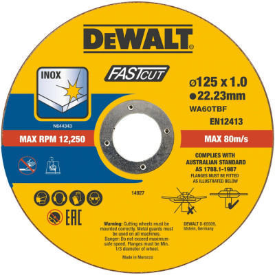 Купити Набір кругів відрізних FASTCUT DeWALT DT20540. Офіційний магазин Dewalt Україна. Фірмовий інструмент та обладнання DeWALT, STANLEY, BLACK+DECKER, BOSTITCH
