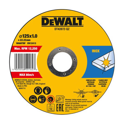 Купить Набор кругов отрезных HIGH PERFORMANCE DeWALT DT43972. Официальный магазин Dewalt Украина. Фирменный инструмент и оборудовние DeWALT, STANLEY, BLACK+DECKER, BOSTITCH