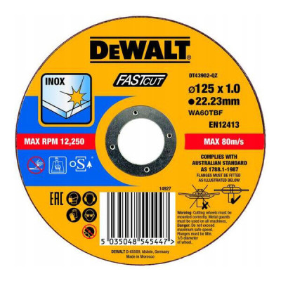 Купить Круг отрезной DeWALT DT43902. Официальный магазин Dewalt Украина. Фирменный инструмент и оборудовние DeWALT, STANLEY, BLACK+DECKER, BOSTITCH