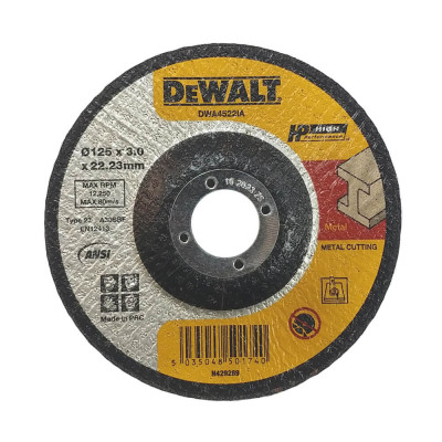 Купить Круг отрезной HIGH PERFORMANCE DeWALT DWA4522IA. Официальный магазин Dewalt Украина. Фирменный инструмент и оборудовние DeWALT, STANLEY, BLACK+DECKER, BOSTITCH