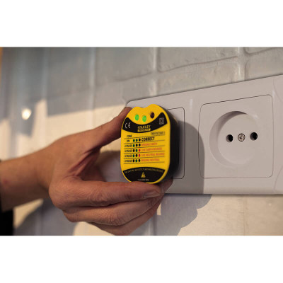 Купить Тестер розеток настенный STANLEY FMHT82569-6. Официальный магазин Dewalt Украина. Фирменный инструмент и оборудовние DeWALT, STANLEY, BLACK+DECKER, BOSTITCH