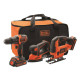 Купити Набір із трьох інструментів BLACK+DECKER BCK31S1S. Офіційний магазин Dewalt Україна. Фірмовий інструмент та обладнання DeWALT, STANLEY, BLACK+DECKER, BOSTITCH