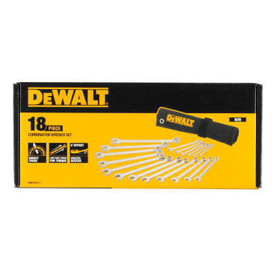 Купить Набор ключей комбинированных, 18 штук DeWALT DWMT19237-1. Официальный магазин Dewalt Украина. Фирменный инструмент и оборудовние DeWALT, STANLEY, BLACK+DECKER, BOSTITCH