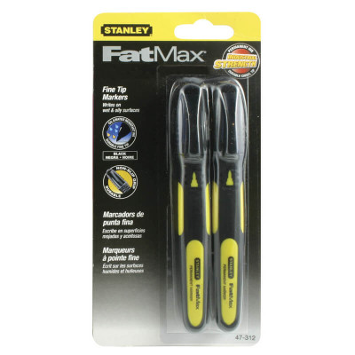 Купить Набор из двух плоских маркеров FatMax® с заостренным наконечником и стойкими черными чернилами STANLEY 0-47-312. Официальный магазин Dewalt Украина. Фирменный инструмент и оборудовние DeWALT, STANLEY, BLACK+DECKER, BOSTITCH
