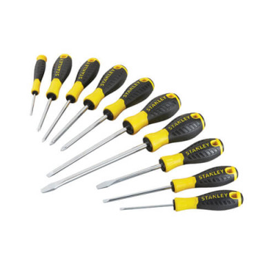 Купить Набор из десяти отверток ESSENTIAL STANLEY STHT0-60211. Официальный магазин Dewalt Украина. Фирменный инструмент и оборудовние DeWALT, STANLEY, BLACK+DECKER, BOSTITCH