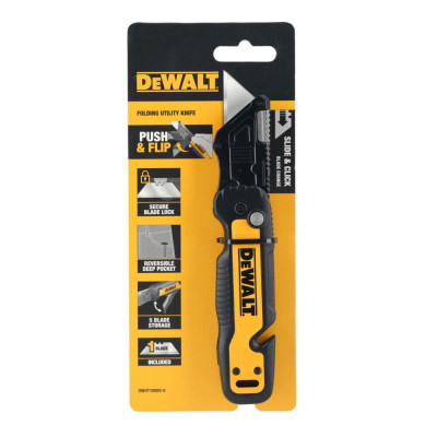 Купить Нож складной с фиксированным лезвием для отделочных работ DeWALT DWHT10992-0. Официальный магазин Dewalt Украина. Фирменный инструмент и оборудовние DeWALT, STANLEY, BLACK+DECKER, BOSTITCH