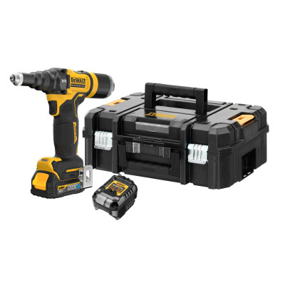 Купити Заклепочник акумуляторний безщітковий DeWALT DCF403E1GT. Офіційний магазин Dewalt Україна. Фірмовий інструмент та обладнання DeWALT, STANLEY, BLACK+DECKER, BOSTITCH