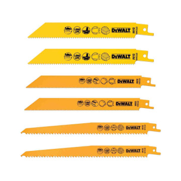 Купить Набор полотен пильных DeWALT, для сабельных пил DeWALT DT2444. Официальный магазин Dewalt Украина. Фирменный инструмент и оборудовние DeWALT, STANLEY, BLACK+DECKER, BOSTITCH