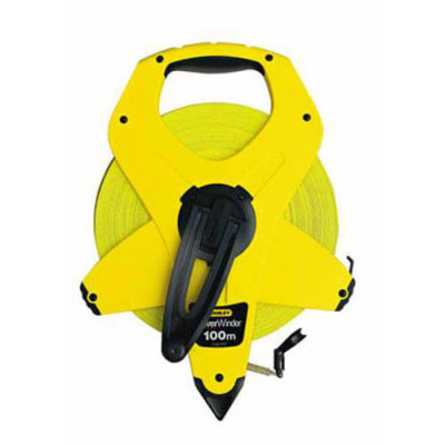 Купити Рулетка вимірювальна PowerWinder Fiberglass довжиною 100 м, шириною 12.7 мм, стрічка зі скловолокном STANLEY 2-34-777. Офіційний магазин Dewalt Україна. Фірмовий інструмент та обладнання DeWALT, STANLEY, BLACK+DECKER, BOSTITCH