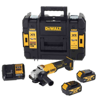 Купити Шліфмашина кутова - болгарка акумуляторна безщіткова DeWALT DCG407M2T. Офіційний магазин Dewalt Україна. Фірмовий інструмент та обладнання DeWALT, STANLEY, BLACK+DECKER, BOSTITCH