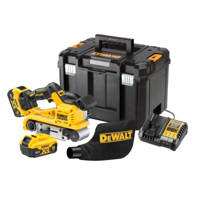 Купити Шліфмашина стрічкова акумуляторна безщіткова DeWALT DCW220P2. Офіційний магазин Dewalt Україна. Фірмовий інструмент та обладнання DeWALT, STANLEY, BLACK+DECKER, BOSTITCH