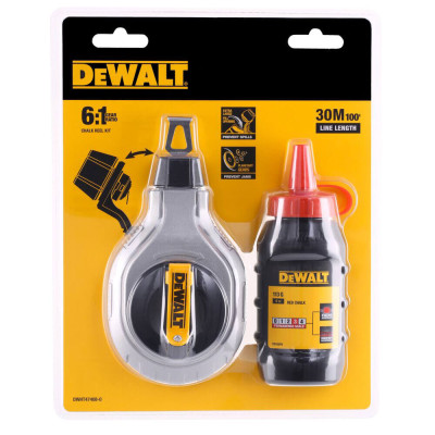 Купить Шнур разметочный длиной 30 м в комплекте с меловым порошком DeWALT DWHT47408-0. Официальный магазин Dewalt Украина. Фирменный инструмент и оборудовние DeWALT, STANLEY, BLACK+DECKER, BOSTITCH