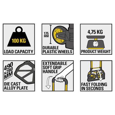 Купить Тележка грузовая складная STANLEY SXWT-FT582. Официальный магазин Dewalt Украина. Фирменный инструмент и оборудовние DeWALT, STANLEY, BLACK+DECKER, BOSTITCH