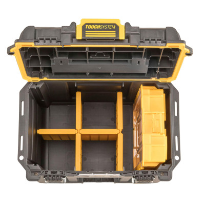 Купити Ящик з органайзером TOUGHSYSTEM 2.0 DeWALT DWST08035-1. Офіційний магазин Dewalt Україна. Фірмовий інструмент та обладнання DeWALT, STANLEY, BLACK+DECKER, BOSTITCH
