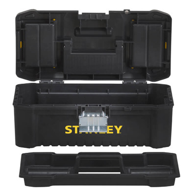 Купити Ящик ESSENTIAL пластиковий з металевими клямками, розмір 316x156x128 мм (12.5) STANLEY STST1-75515. Офіційний магазин Dewalt Україна. Фірмовий інструмент та обладнання DeWALT, STANLEY, BLACK+DECKER, BOSTITCH