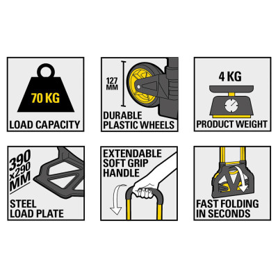 Купити Візок складний вантажний STANLEY SXWT-FT580. Офіційний магазин Dewalt Україна. Фірмовий інструмент та обладнання DeWALT, STANLEY, BLACK+DECKER, BOSTITCH