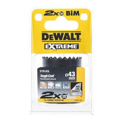 Купить Цифенбор-коронка биметаллическая EXTREME LongLife DeWALT DT8143L. Официальный магазин Dewalt Украина. Фирменный инструмент и оборудовние DeWALT, STANLEY, BLACK+DECKER, BOSTITCH