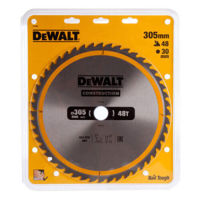 Купить Диск пильный СONSTRUCTION DeWALT DT1959. Официальный магазин Dewalt Украина. Фирменный инструмент и оборудовние DeWALT, STANLEY, BLACK+DECKER, BOSTITCH