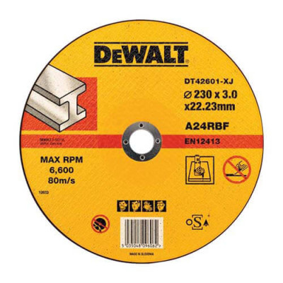 Купить Круг отрезной по металлу диаметр 230 мм DeWALT DT42601. Официальный магазин Dewalt Украина. Фирменный инструмент и оборудовние DeWALT, STANLEY, BLACK+DECKER, BOSTITCH