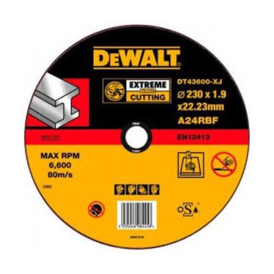 Купить Круг отрезной по металлу EXTREME диаметр 230 мм DeWALT DT43600. Официальный магазин Dewalt Украина. Фирменный инструмент и оборудовние DeWALT, STANLEY, BLACK+DECKER, BOSTITCH