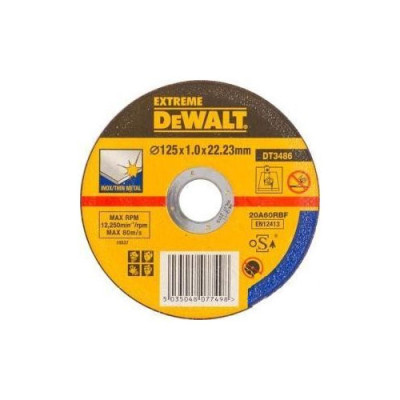 Купити Коло відрізне по металу INOX діаметр 125 мм DeWALT DT3486-QZ. Офіційний магазин Dewalt Україна. Фірмовий інструмент та обладнання DeWALT, STANLEY, BLACK+DECKER, BOSTITCH