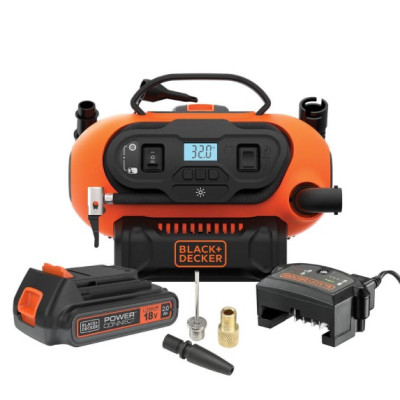 Купити Компресор автомобільний акумуляторний BLACK+DECKER BDCINF18N. Офіційний магазин Dewalt Україна. Фірмовий інструмент та обладнання DeWALT, STANLEY, BLACK+DECKER, BOSTITCH