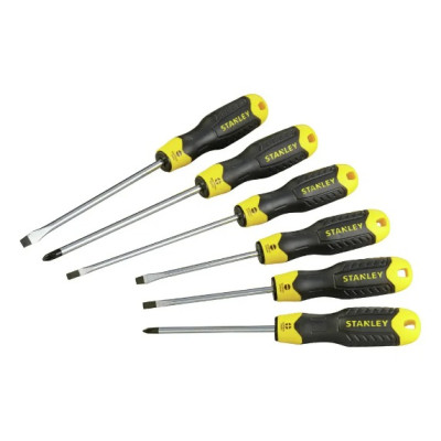 Купити Набір викруток CushionGrip, 6 штук STANLEY 0-65-007. Офіційний магазин Dewalt Україна. Фірмовий інструмент та обладнання DeWALT, STANLEY, BLACK+DECKER, BOSTITCH