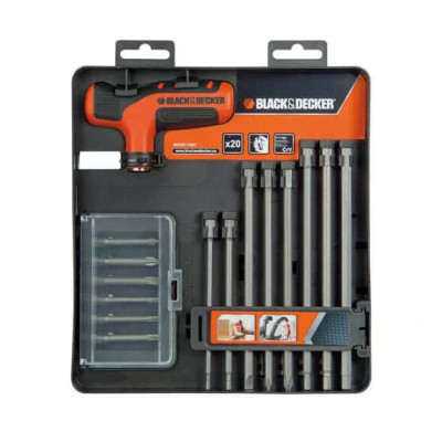 Купить Набор вставок из 20-ти предметов BLACK+DECKER BDHT0-71627. Официальный магазин Dewalt Украина. Фирменный инструмент и оборудовние DeWALT, STANLEY, BLACK+DECKER, BOSTITCH