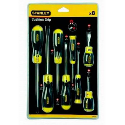 Купити Набір із восьми викруток CushionGrip STANLEY 0-65-011. Офіційний магазин Dewalt Україна. Фірмовий інструмент та обладнання DeWALT, STANLEY, BLACK+DECKER, BOSTITCH