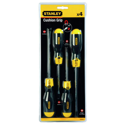 Купити Набір із чотирьох викруток CushionGrip STANLEY 0-65-013. Офіційний магазин Dewalt Україна. Фірмовий інструмент та обладнання DeWALT, STANLEY, BLACK+DECKER, BOSTITCH