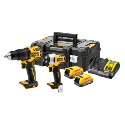 Купити Набір з двох інструментів акумуляторних безщіткових DeWALT DCK2062E2T. Офіційний магазин Dewalt Україна. Фірмовий інструмент та обладнання DeWALT, STANLEY, BLACK+DECKER, BOSTITCH