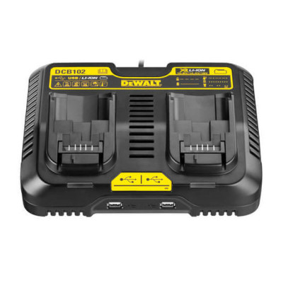 Купити Зарядний пристрій дворядний DeWALT DCB102. Офіційний магазин Dewalt Україна. Фірмовий інструмент та обладнання DeWALT, STANLEY, BLACK+DECKER, BOSTITCH