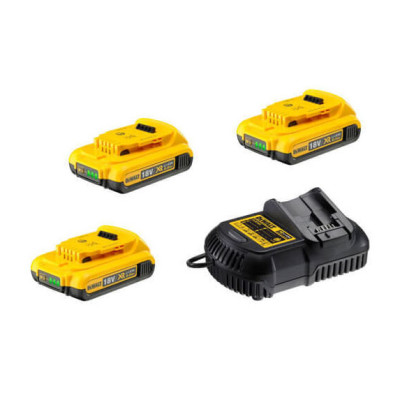 Купить Зарядное устройство и 3 аккумулятора DCB183 2Ач DeWALT DCB105D3. Официальный магазин Dewalt Украина. Фирменный инструмент и оборудовние DeWALT, STANLEY, BLACK+DECKER, BOSTITCH