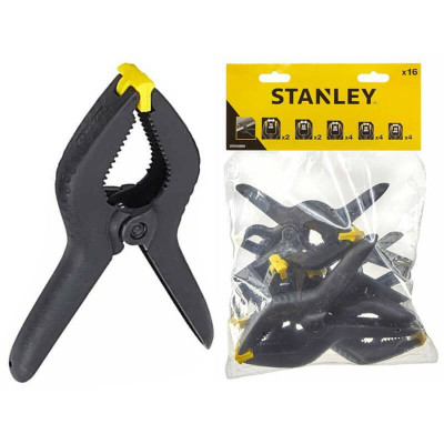 Купить Набор зажимов пружинных, 16 штук STANLEY STHT0-83094. Официальный магазин Dewalt Украина. Фирменный инструмент и оборудовние DeWALT, STANLEY, BLACK+DECKER, BOSTITCH