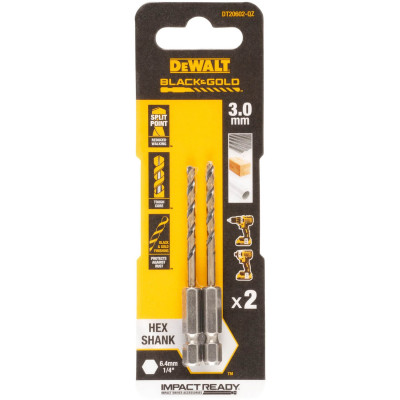 Купить Сверло по металлу EXTREME IMPACT Black & Gold DeWALT DT20602. Официальный магазин Dewalt Украина. Фирменный инструмент и оборудовние DeWALT, STANLEY, BLACK+DECKER, BOSTITCH