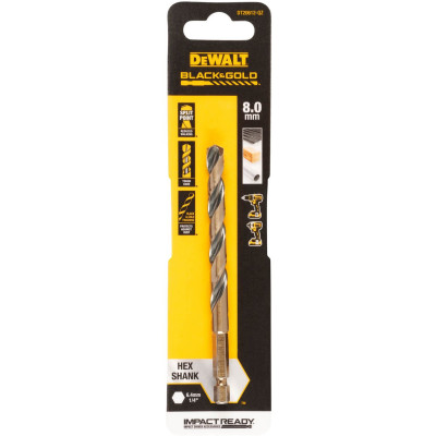 Купить Сверло по металлу EXTREME IMPACT Black & Gold DeWALT DT20612. Официальный магазин Dewalt Украина. Фирменный инструмент и оборудовние DeWALT, STANLEY, BLACK+DECKER, BOSTITCH