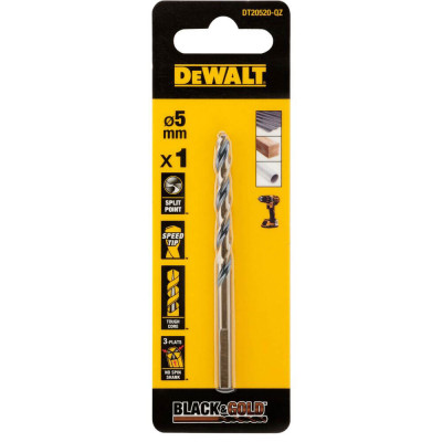 Купить Сверло по металлу EXTREME Black & Gold DeWALT DT20520. Официальный магазин Dewalt Украина. Фирменный инструмент и оборудовние DeWALT, STANLEY, BLACK+DECKER, BOSTITCH