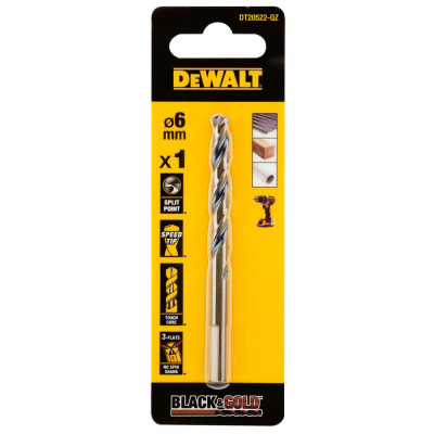 Купити Свердло по металу Black & Gold DeWALT DT20523. Офіційний магазин Dewalt Україна. Фірмовий інструмент та обладнання DeWALT, STANLEY, BLACK+DECKER, BOSTITCH