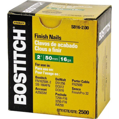 Купить Гвозди BOSTITCH SB16-2.00. Официальный магазин Dewalt Украина. Фирменный инструмент и оборудовние DeWALT, STANLEY, BLACK+DECKER, BOSTITCH