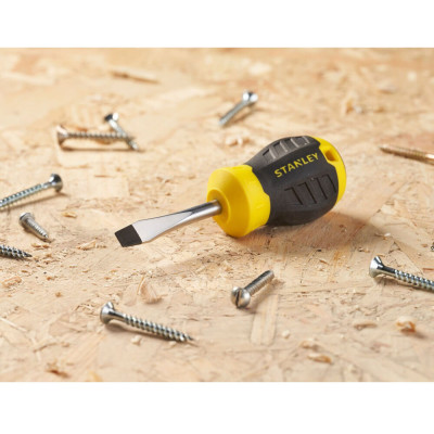 Купити Викрутка Cushion Grip довжиною 45 мм з жалом, що розширюється, під шліць SL 6.5 STANLEY STHT16147-0. Офіційний магазин Dewalt Україна. Фірмовий інструмент та обладнання DeWALT, STANLEY, BLACK+DECKER, BOSTITCH